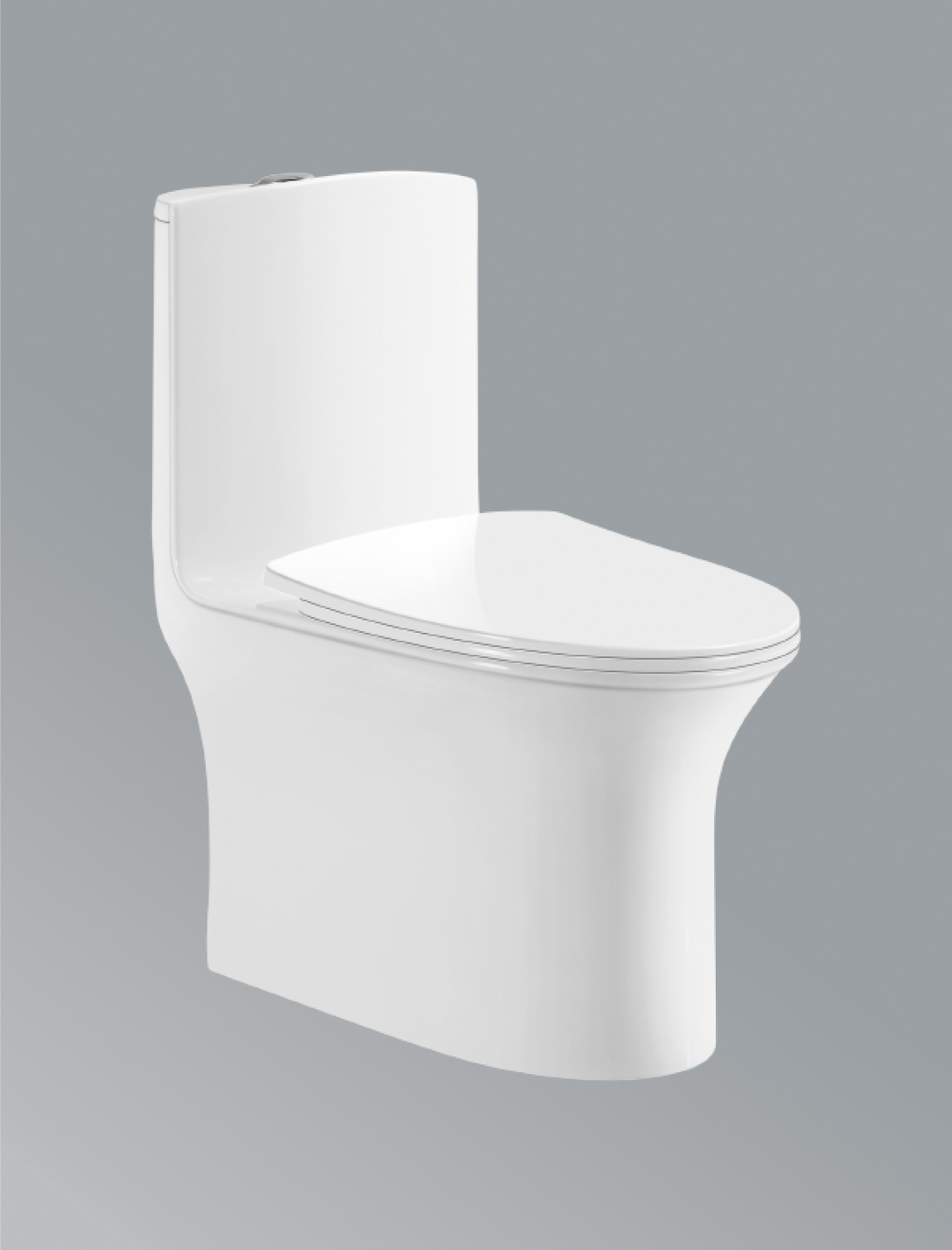 One-piece toilet with soft-close seat cover in white-300