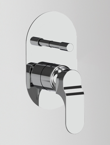 Concealed Bath and Shower-Mixer Plate, Handle & Tipton F-Forza (Chrome)